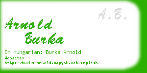 arnold burka business card